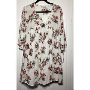 Altar'd State Dress Womens Medium Floral Print Boho Bell Sleeve Mini